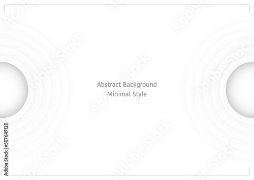 Abstract background in minimal style, double circle shapes at left and right sides, light grey color tone
