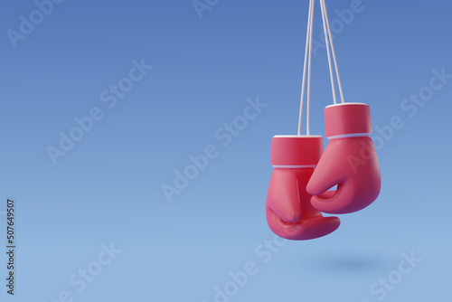 3d Vector Boxing with Red and Blue gloves, Sport and Game competition concept. © Kannapat