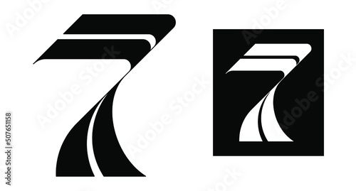 number seven 7 logo modern elegant style