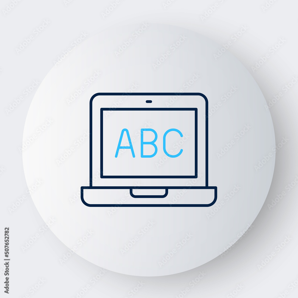 Line Laptop icon isolated on white background. Computer notebook with empty screen sign. Colorful outline concept. Vector Line Laptop icon isolated on white background. Computer notebook with empty screen sign. Colorful outline concept. Vector