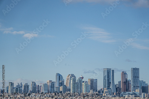 Calgary downtown financial district skyline under cloudy skies © primestockphotograpy