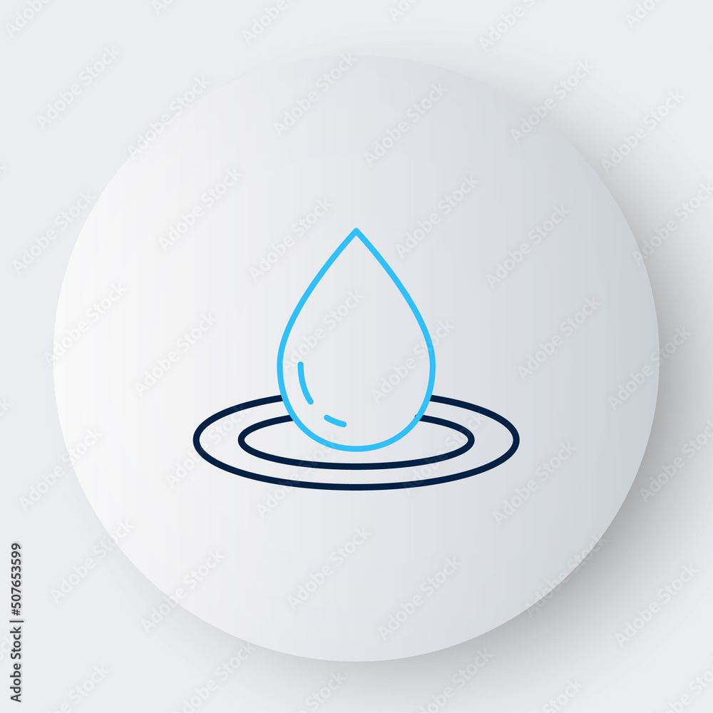 Line Water drop icon isolated on white background. Colorful outline concept. Vector Line Water drop icon isolated on white background. Colorful outline concept. Vector