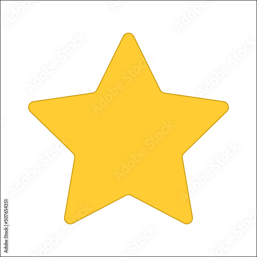 Gold star shape rating icon sign symbol vector image.