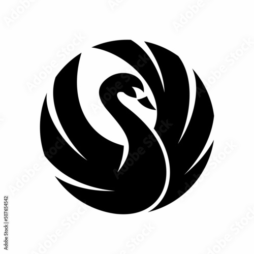 Fototapeta Naklejka Na Ścianę i Meble -  Black Swan Logo Design Beauty
