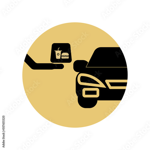 Drive thru icon isolated on white background. Food symbol modern, simple, vector, icon for website design, mobile app, ui. Vector Illustration