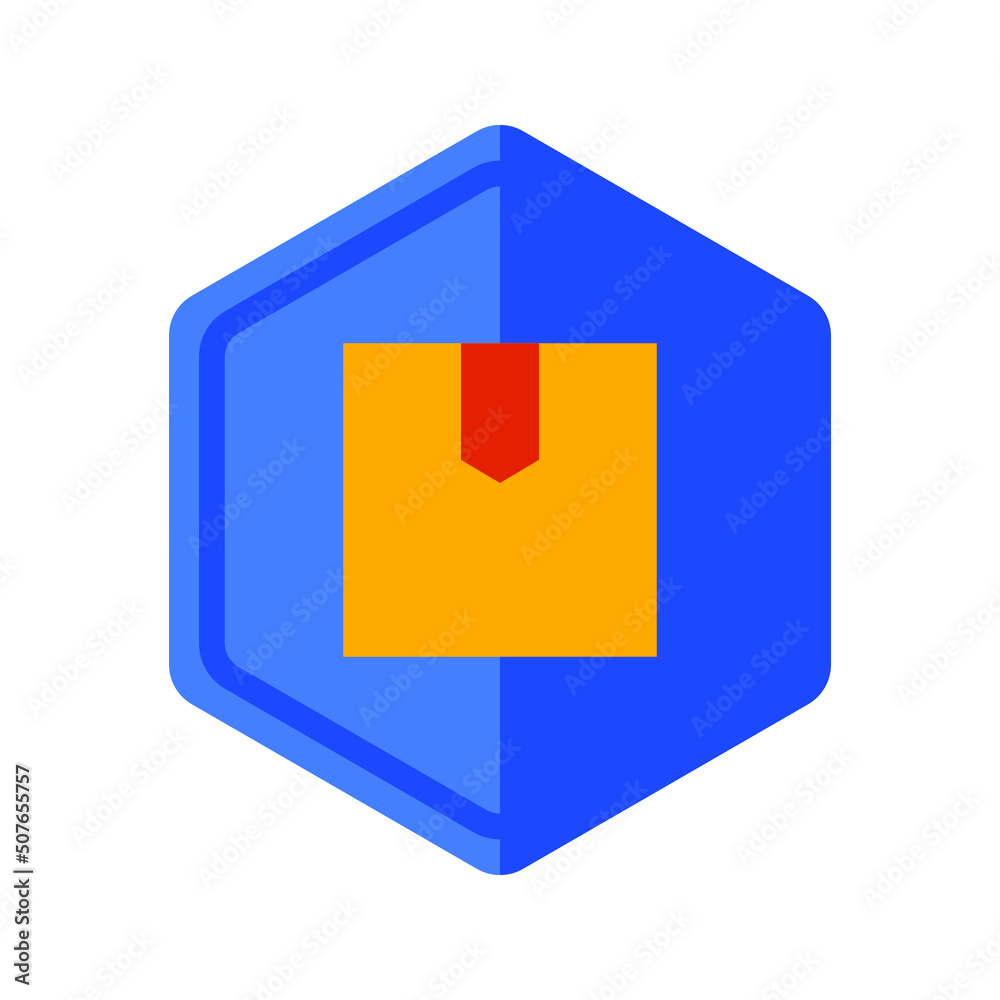 Box Delivery Hexagonal Icon. Vector Illustration of Business Sign. Box Delivery Hexagonal Icon. Vector Illustration of Business Sign.