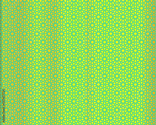Arabian pattern, turquoise decor and gold background