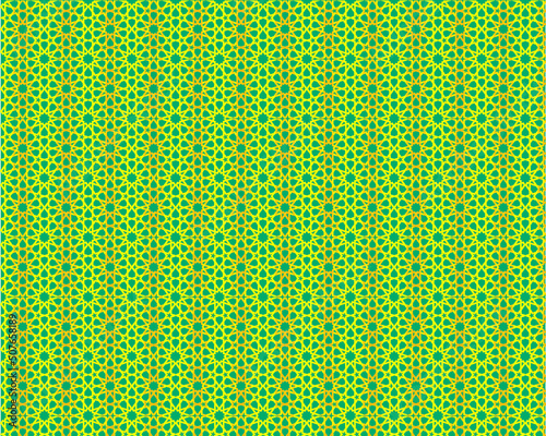 Arabian pattern, gold decor and turquoise background