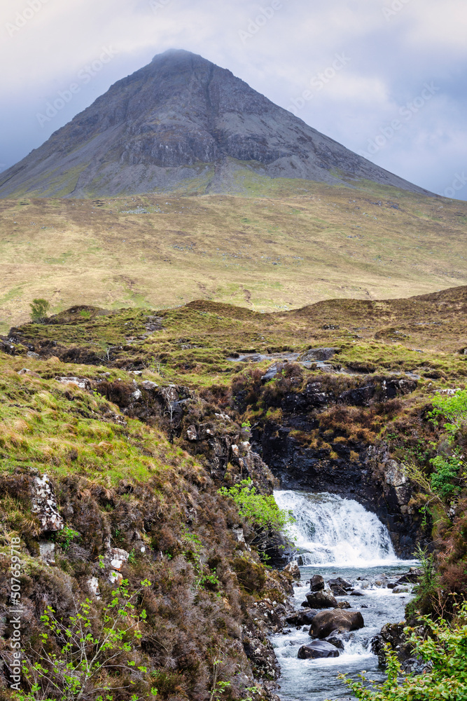 Cuillin hill and waterfall