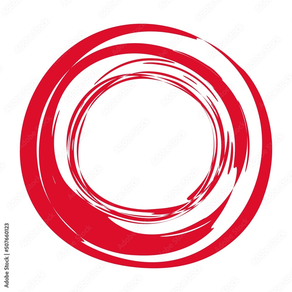 Hand painted grunge circle. Red round blob hand drawn with ink brush. Vector illustration Hand painted grunge circle. Red round blob hand drawn with ink brush. Vector illustration