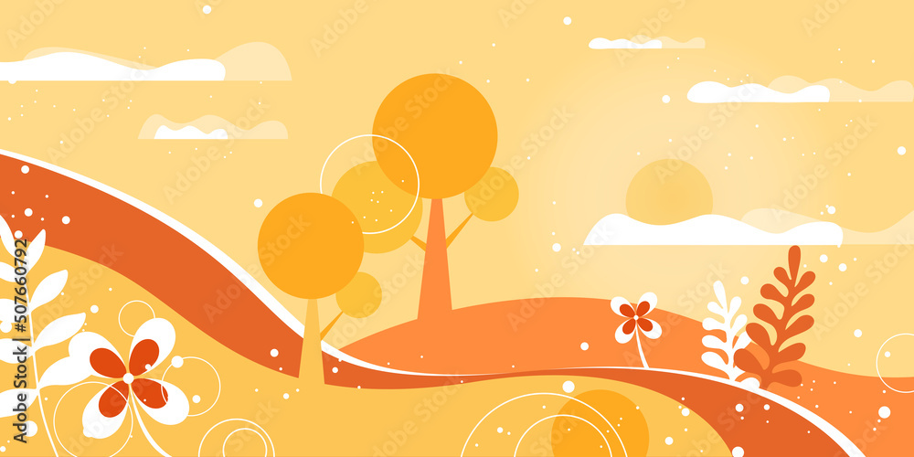 Fototapeta premium simple banner autumn 