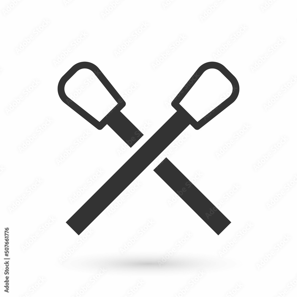 Grey Burning match with fire icon isolated on white background. Match with fire. Matches sign. Vector Grey Burning match with fire icon isolated on white background. Match with fire. Matches sign. Vector