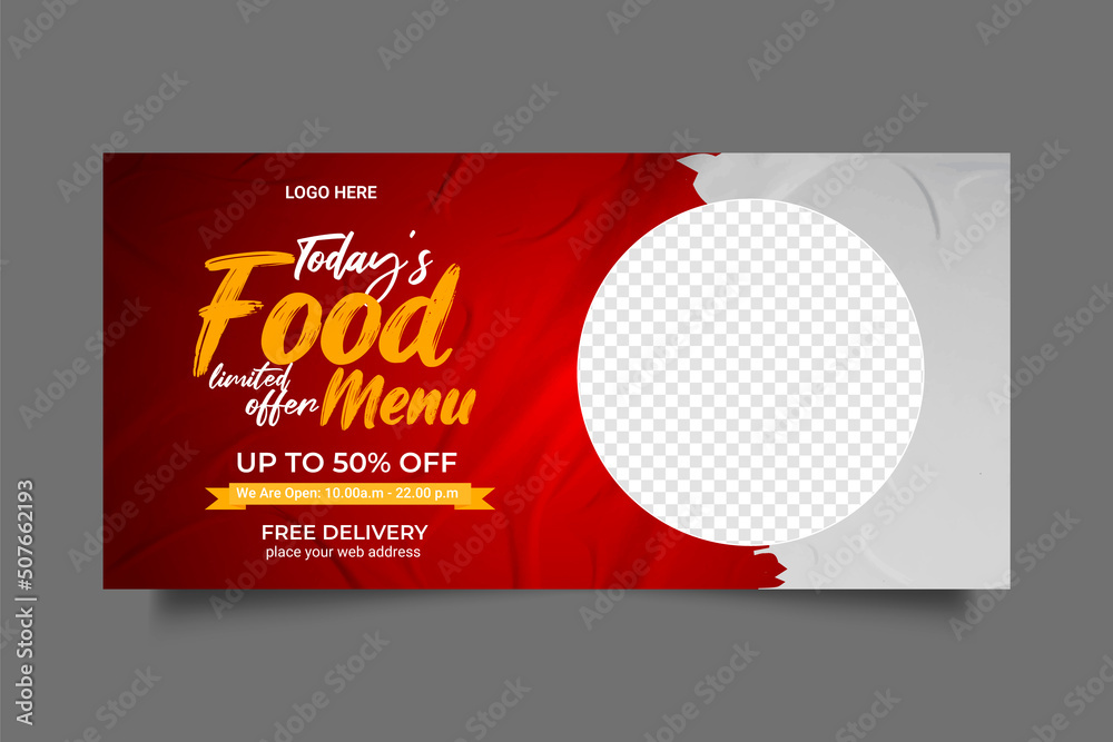 Food and Restaurant web banner design template . Fast Food & Restaurant web banner concept | 