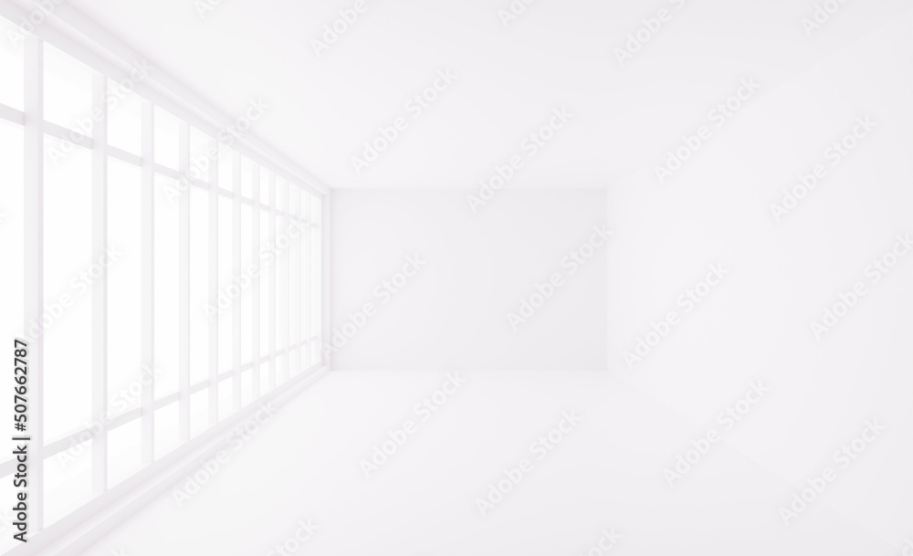 Empty room concept clean minimal 3d render Empty room concept clean minimal 3d render