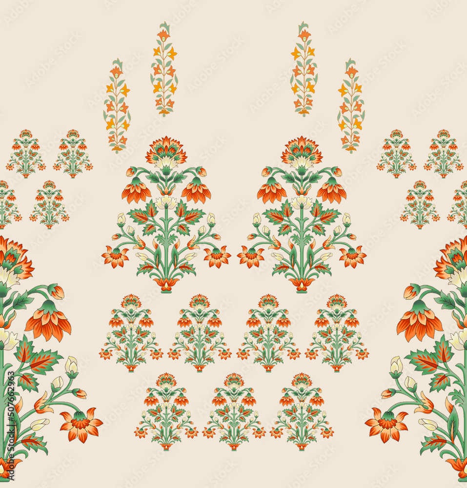 ethnic elements with floral design