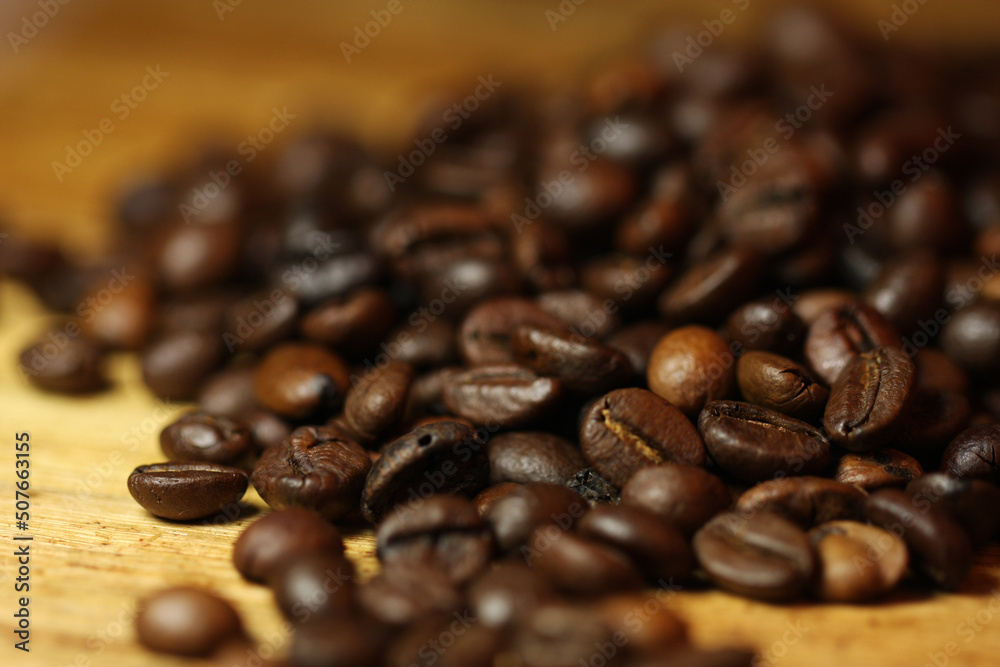 Coffe beans in it's purest way close up macro Coffe beans in it's purest way close up macro