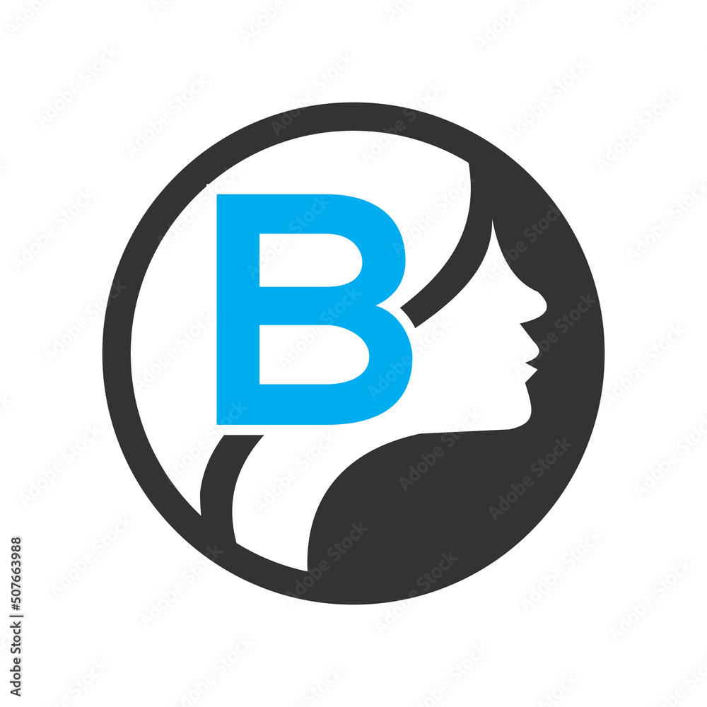 circle logo in the B Vector design template elements for your application or company identity.with weman circle circle logo in the B Vector design template elements for your application or company identity.with weman circle
