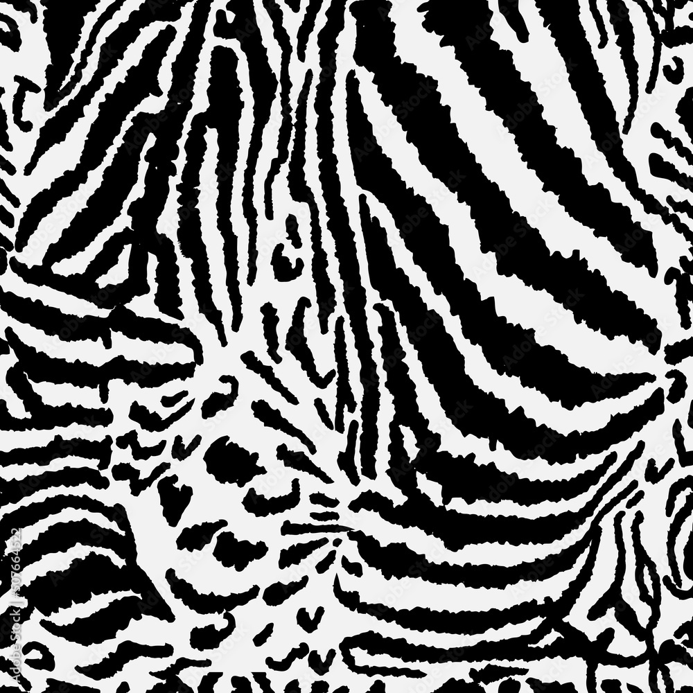 Zebra print pattern. Vector illustration seamless in the African style as a blank for a designer, textile