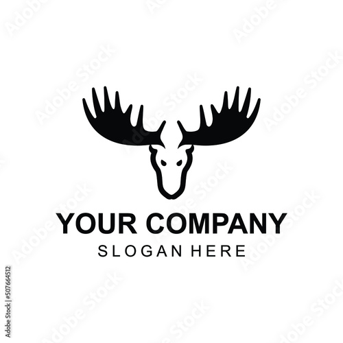 Modern moose or stag logo design vector