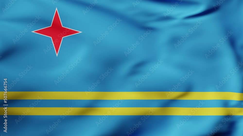 3D animation Flag Waving in slow motion Fill Frame - Aruba 3D animation Flag Waving in slow motion Fill Frame - Aruba