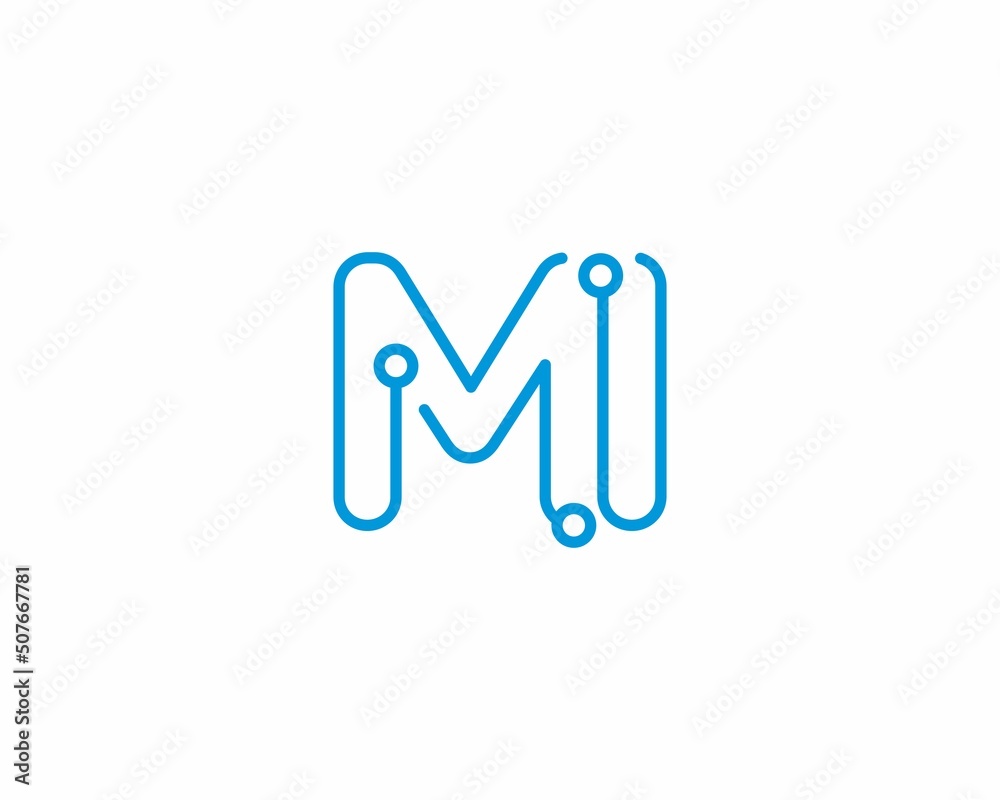 Abstract Letters MI Logo Design Template 001 Abstract Letters MI Logo Design Template 001