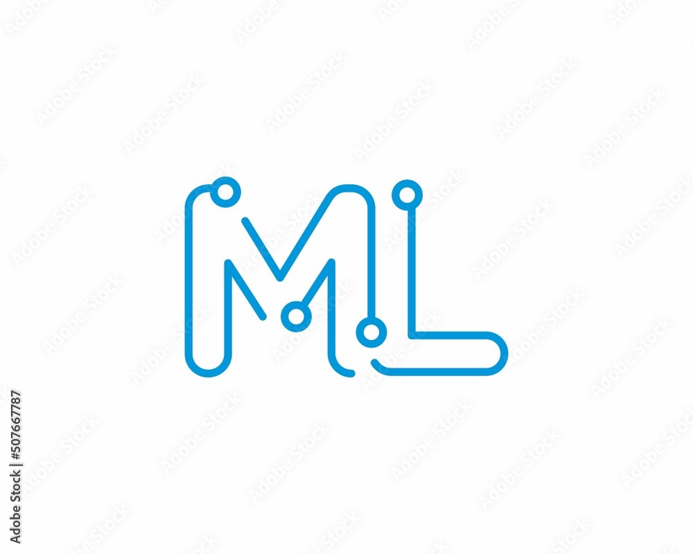 Abstract Letters ML Logo Design Template 001