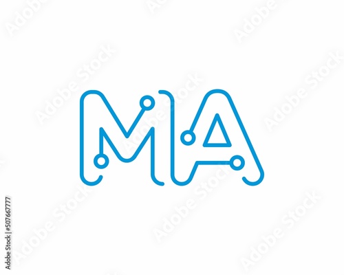 Abstract Letters MA Logo Design Template 001