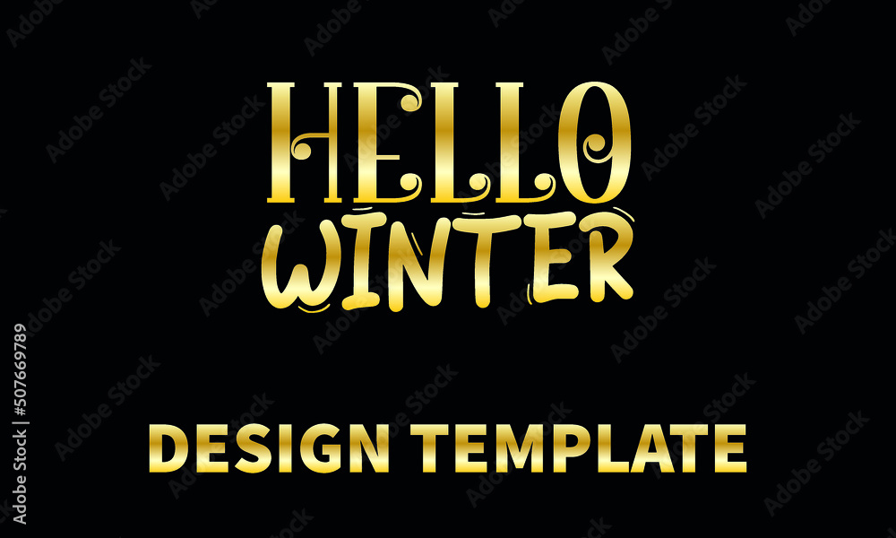 Fototapeta premium hello winter vector logo monograme template