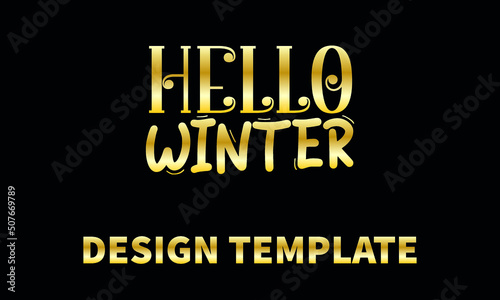 hello winter  vector logo monograme template photo