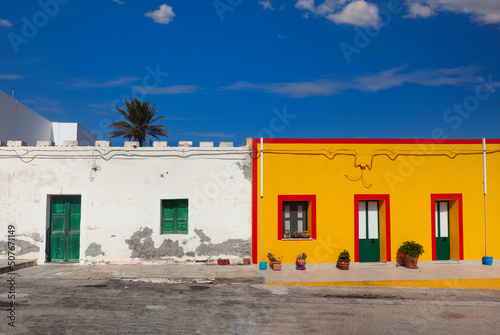 View of a typical colorful house of Linosa © bepsphoto