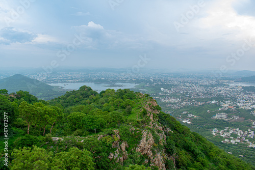 Udaipur City view from the top of the hill