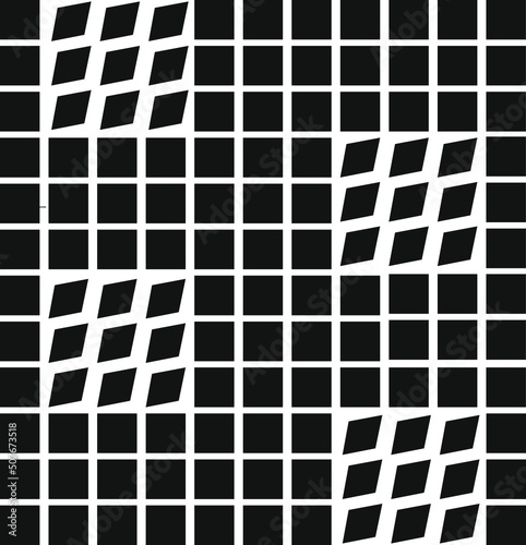 Simple Seamless Square Grid Pattern Background. Abstract of black and white square geometric pattern background, vector 