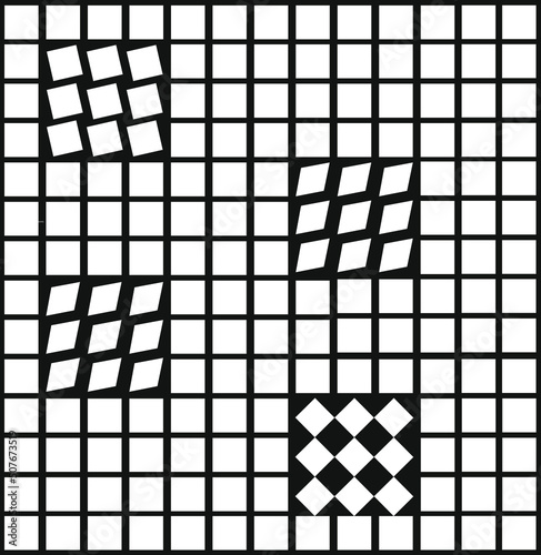 Simple Seamless Square Grid Pattern Background. Abstract of black and white square geometric pattern background, vector 