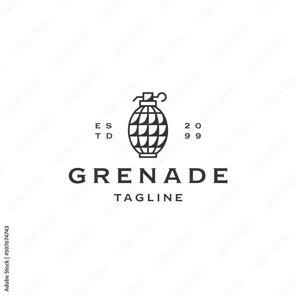 Grenade logo icon design template flat vector Grenade logo icon design template flat vector