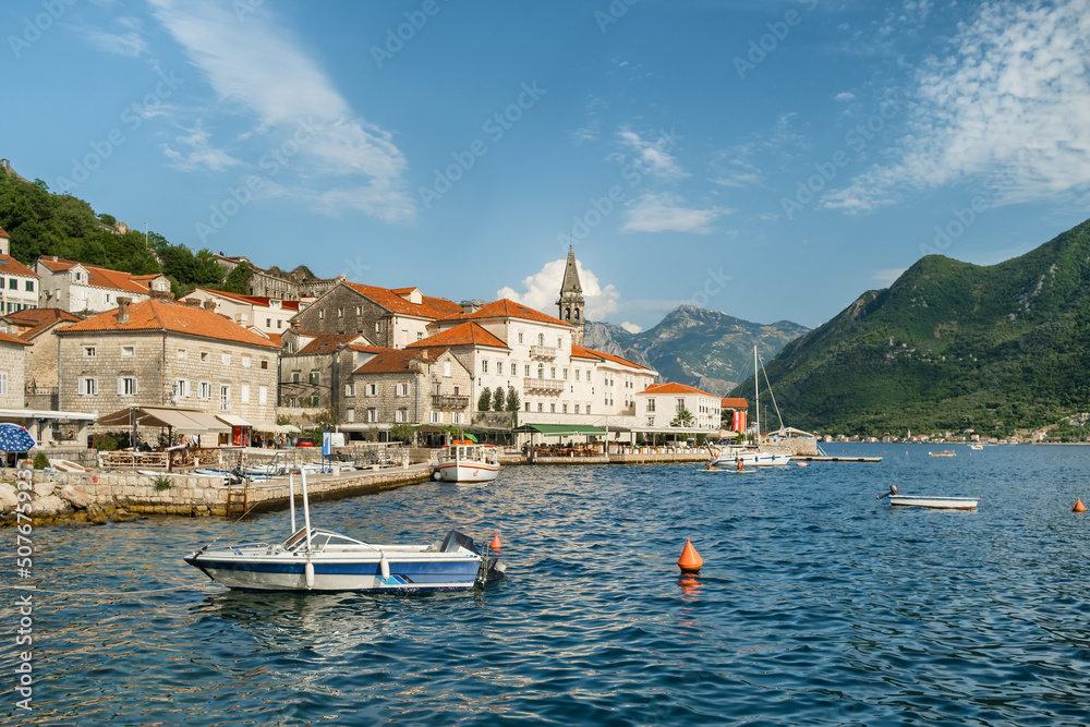 Picturesque Perast Village in Kotor Bay, Montenegro