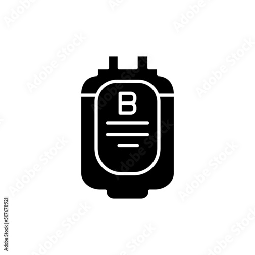 Donor blood type B line icon. Isolated vector element.
