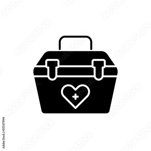 Donor box container line icon. Isolated vector element.