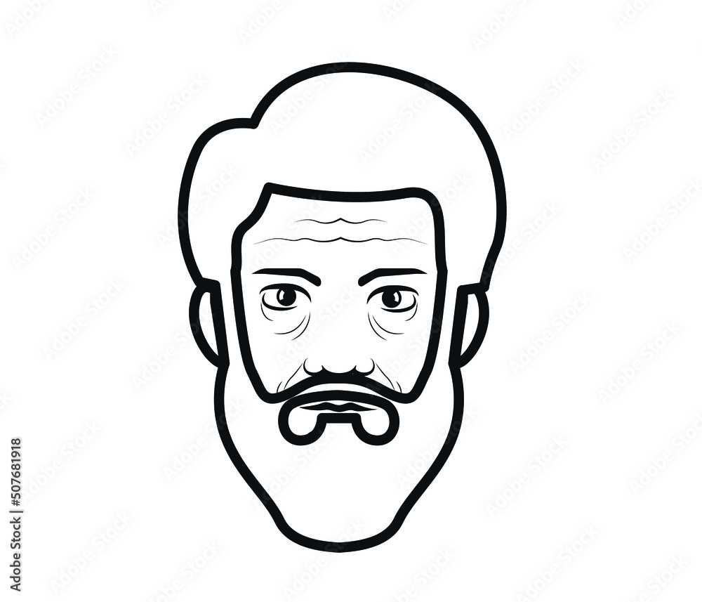 Bearded and haired man avatar. editable vector illustration of man.
Bearded and haired man avatar. editable vector illustration of man.