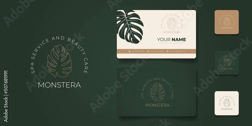 Business Card design with simple luxury logo design in green background