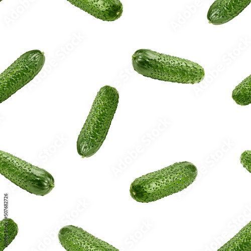 Cucumber isolated on white background, SEAMLESS, PATTERN