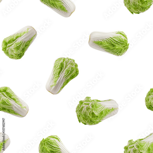 chinese Cabbage isolated on white background, SEAMLESS, PATTERN