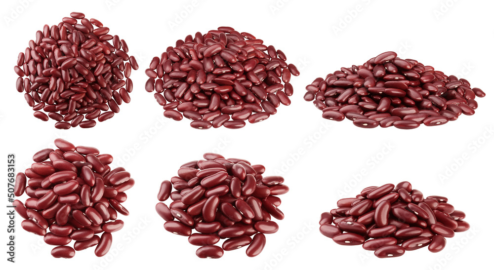 red kidney beans, isolated on white background, clipping path, full depth of field red kidney beans, isolated on white background, clipping path, full depth of field