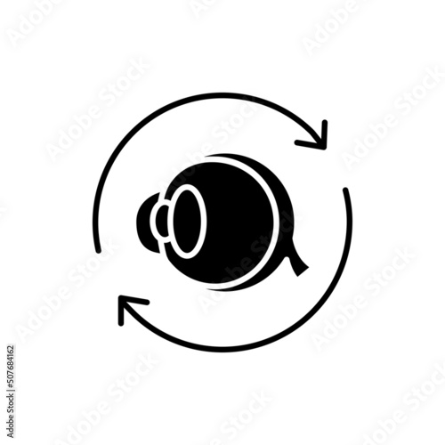 Eye transplant line icon. Isolated vector element.