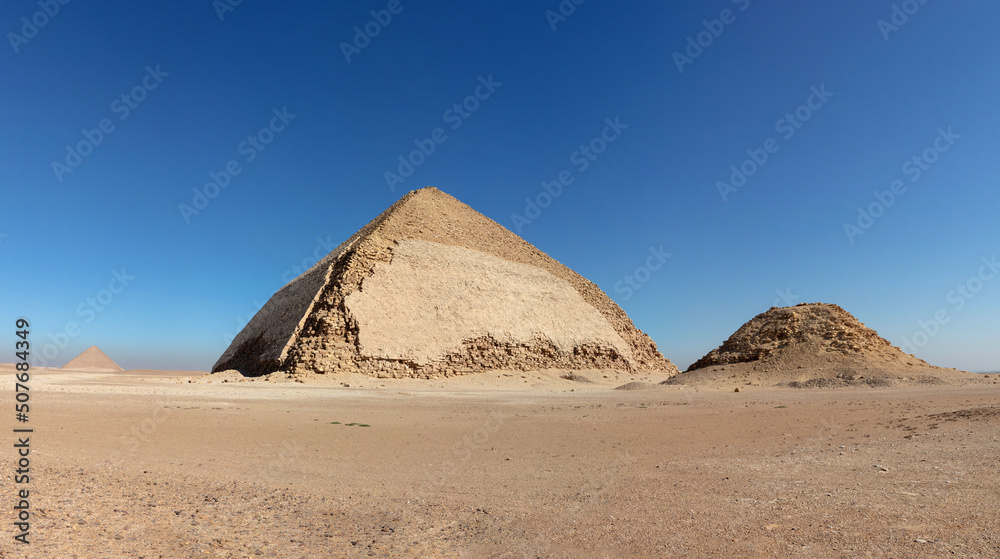 Ancient ruins in the desert of mysterious Egypt.