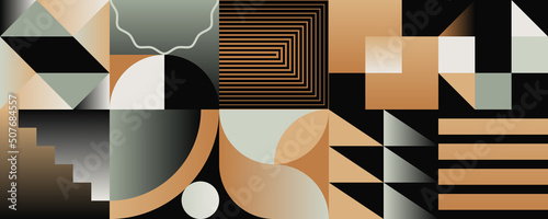 Digital Collage Graphics Pattern Made With Generative Art Elements And Vector Geometric Shapes photo