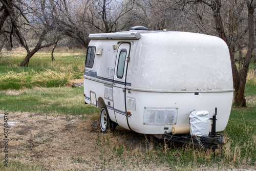 Casita RV Camper Trailer Parked in Wyoming
