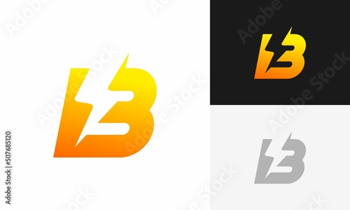 letter b bolt strom logo abstract design