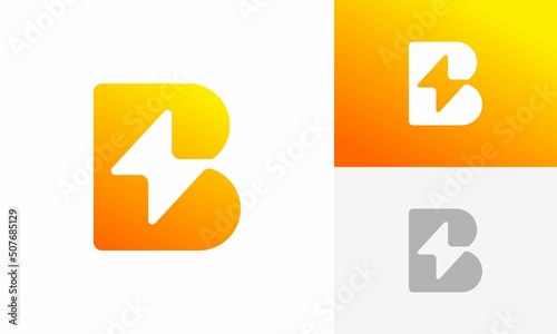 letter b bolt strom logo abstract design