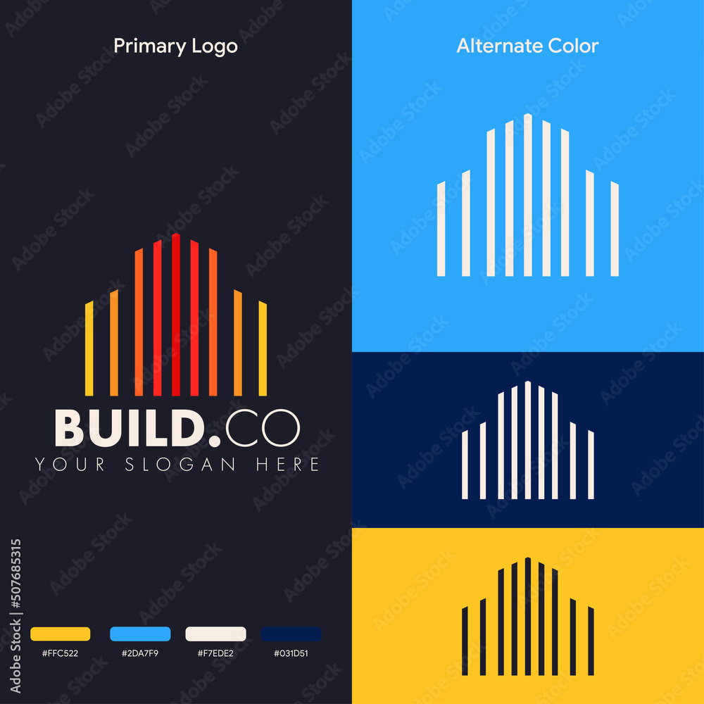 modern simple outline real estate building logo concept modern simple outline real estate building logo concept