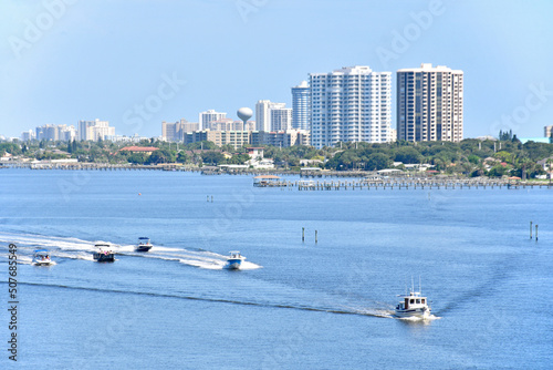 Daytona Beach Shores and the intracoastal waterway along the Halifax River in central Florida photo
